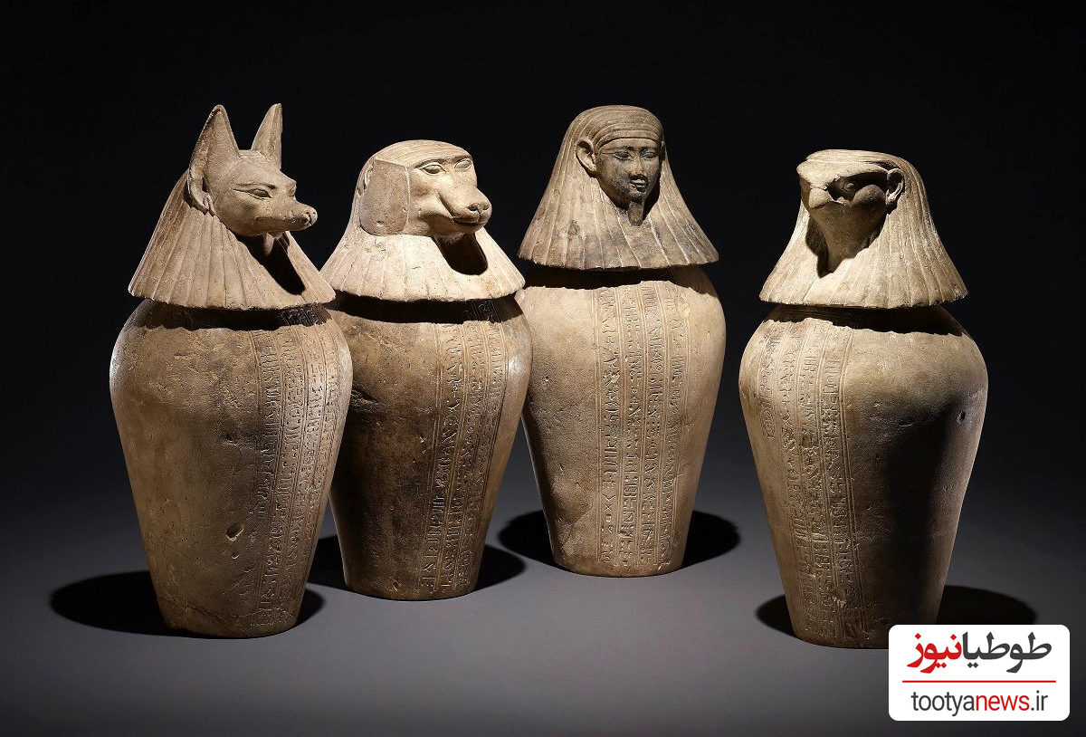 کوزه‌های مصری که «اندام‌های انسان» در آن‌ها دفن می‌شدند+ تصاویر