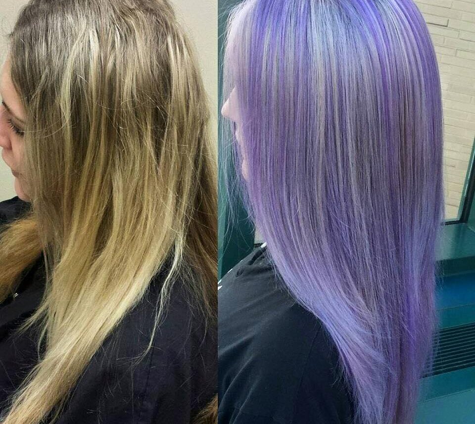 موی بلند قبل و بعد رنگ