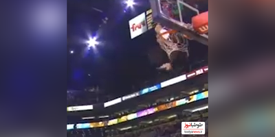 (فیلم) بسکتبالیستی که با توپ از سبد بسکتبال رد شد/ مگه داریم! مگه میشه!